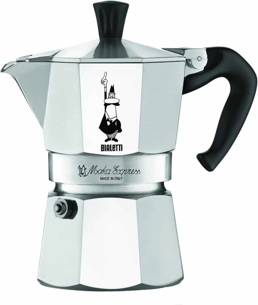 Bialetti Moka Express stovetop espresso maker in silver