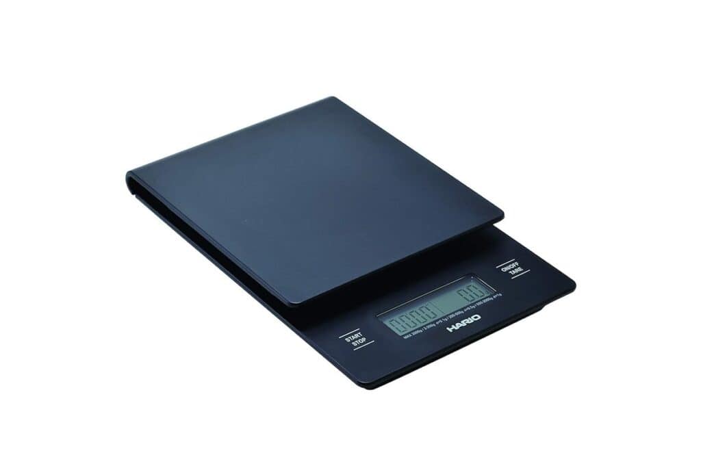 Hario V60 drip coffee scale with built-in timer